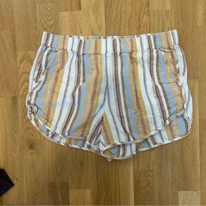 Madewell striped linen cotton pull on shorts
